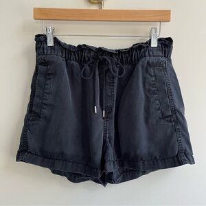 Loft Washed Black Casual Pull On Drawstring Shorts w/ Pockets Small